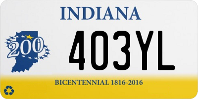 IN license plate 403YL