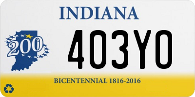 IN license plate 403YO