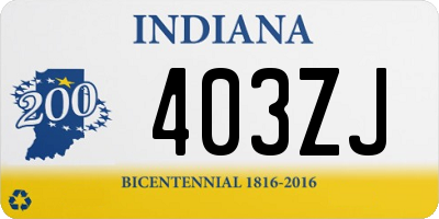 IN license plate 403ZJ