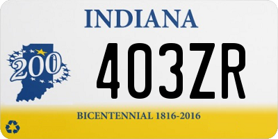 IN license plate 403ZR