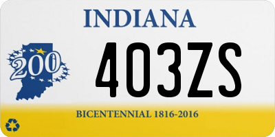 IN license plate 403ZS