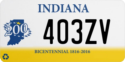 IN license plate 403ZV