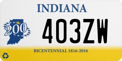 IN license plate 403ZW