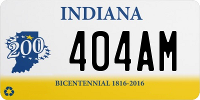 IN license plate 404AM