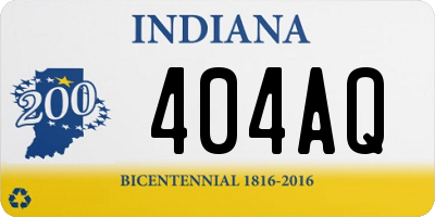 IN license plate 404AQ