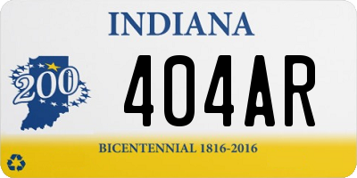 IN license plate 404AR