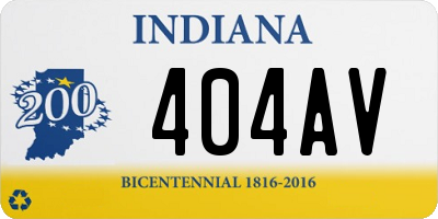 IN license plate 404AV