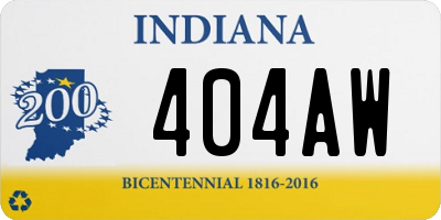 IN license plate 404AW