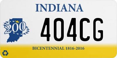 IN license plate 404CG