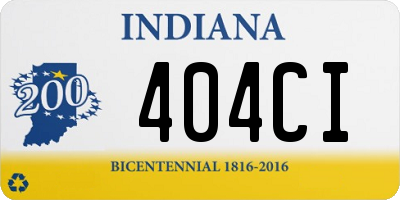 IN license plate 404CI