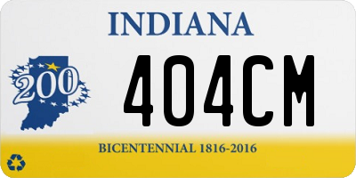 IN license plate 404CM