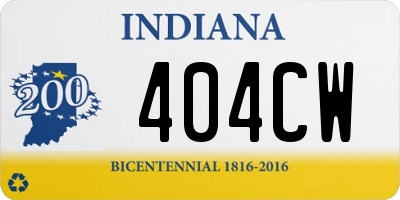 IN license plate 404CW