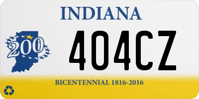 IN license plate 404CZ