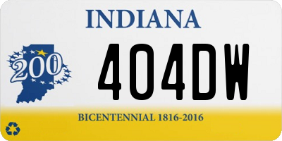 IN license plate 404DW