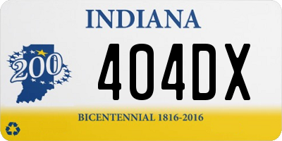 IN license plate 404DX