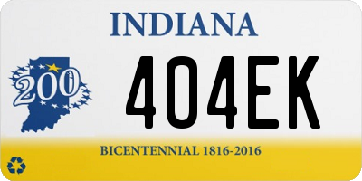 IN license plate 404EK