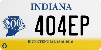 IN license plate 404EP