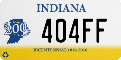 IN license plate 404FF