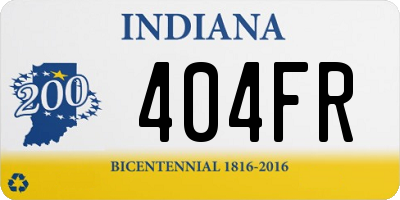 IN license plate 404FR