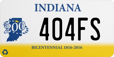 IN license plate 404FS