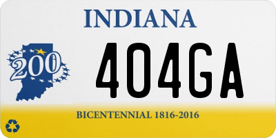 IN license plate 404GA