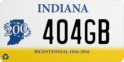 IN license plate 404GB