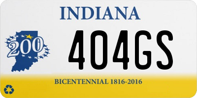 IN license plate 404GS