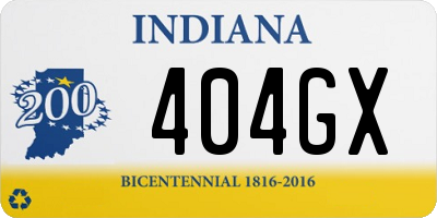 IN license plate 404GX