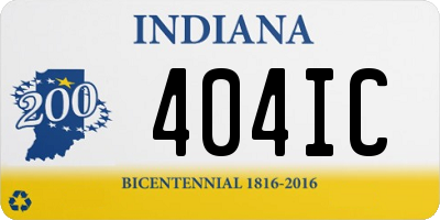 IN license plate 404IC