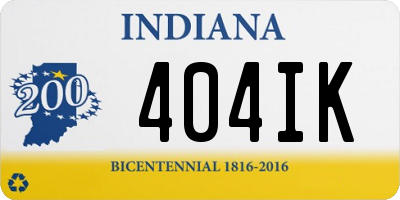 IN license plate 404IK