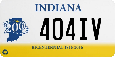 IN license plate 404IV