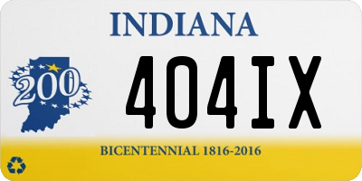 IN license plate 404IX