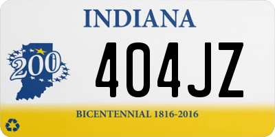 IN license plate 404JZ