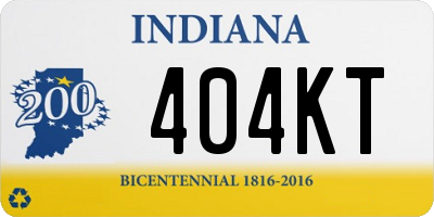 IN license plate 404KT