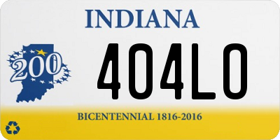 IN license plate 404LO