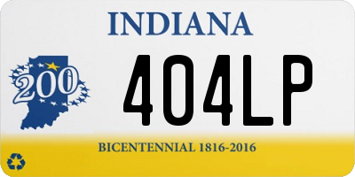 IN license plate 404LP