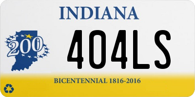 IN license plate 404LS