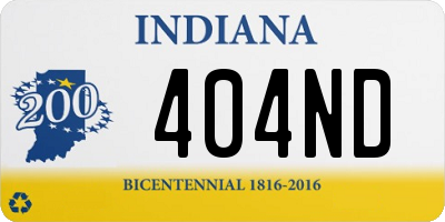 IN license plate 404ND