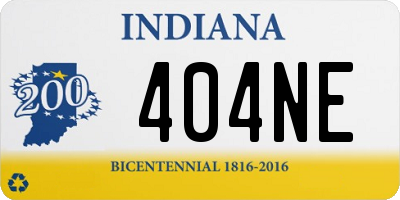 IN license plate 404NE