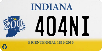 IN license plate 404NI