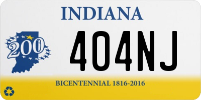 IN license plate 404NJ