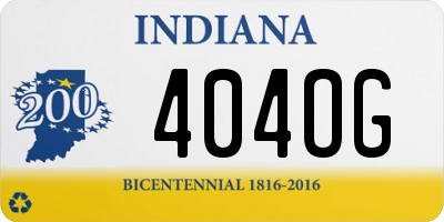 IN license plate 404OG