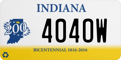 IN license plate 404OW