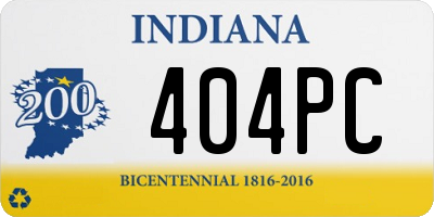 IN license plate 404PC