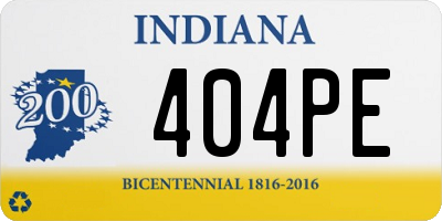 IN license plate 404PE