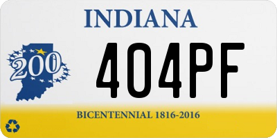 IN license plate 404PF