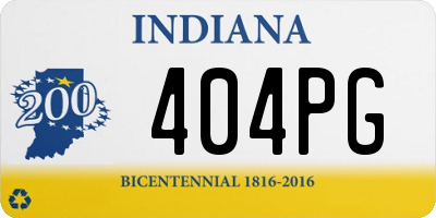 IN license plate 404PG