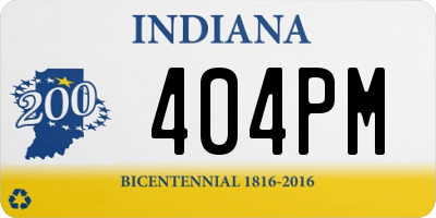 IN license plate 404PM