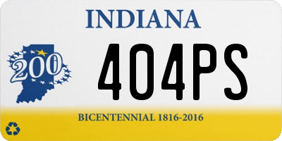 IN license plate 404PS