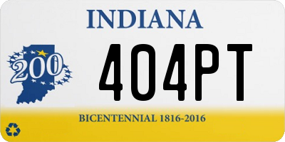 IN license plate 404PT